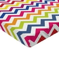 thumbnail image 2 of Ambesonne Colorful Fitted Sheet 2 Pcs Set, Rainbow Chevron Fun, King, Multicolor, 2 of 3