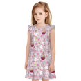 thumbnail image 1 of Vsdgher Chemises de Nuit Lapin de Pâques pour Filles Manches Courtes à Volants Robe de Nuit Pyjama pour Fête Pyjama-Moyen, 1 of 6
