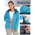 thumbnail image 5 of Womens Waterproof Rain Jacket, Lightweight Windproof for Hiking Travel Aqua M, 5 of 6