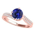 thumbnail image 2 of Mauli Jewels Engagement Rings for Women 1.15 Carat Halo Tanzanite And Diamond Bridal Set 4-prong 14k Rose Gold, 2 of 6