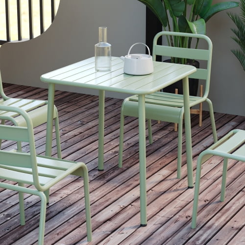 table Carrée pour Salade, table de Salle à Manger de Cour Extérieure, table de Salle à Manger de villa Extérieure, table de Salle à Manger Imperméable, table de Salle à Manger de Balcon Rétro Américaine Moderne Minimaliste, table Basse