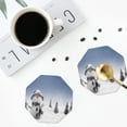 thumbnail image 5 of Disketp Snowman And Christmas Tree Funny Coasters,6 Pcs Leather Coasters With Holder, Perfect Housewarming Hostess Gifts,Protect Furniture From Water Marks Scratch And Damage, 5 of 9