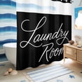thumbnail image 5 of No Hook Shower Curtain with Built-in Rings - Laundry Room Washable Waterproof Fabric Bathroom Curtains for Hotel,Rentals, 72 X 72 Inch Long , Black, 5 of 9