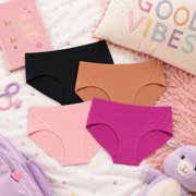 dELiA*s Girls Seamless Underwear Soft Stretch Bikini Panties for Girls and Teens 4 Pack
