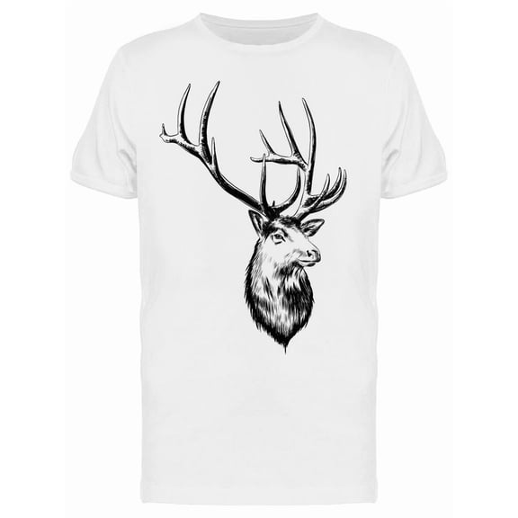 Hand Drawn Sketch Of Deer Tee Men's -Image by Shutterstock