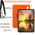 thumbnail image 6 of Dteck Case For iPad 11-inch (A16) 2025/ iPad 10th Generation,Heavy Duty Rubber Case Shockproof Rotatable Kickstand Cover with Adjustable Hand/Shoulder Strap for iPad 10th/11th Gen,Orange, 6 of 9