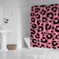 thumbnail image 2 of Pink and Black Of Leopard Print Shower Curtain 72"x84" ,Bathroom Decorative Shower Curtains Set with 12 Hooks,Modern Waterproof Washable Shower Curtain, 2 of 6