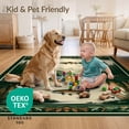 thumbnail image 4 of ODIKA 5'x7' Ultra-Soft Area Rug, Green Khaki Fishing Vintage Fish Pine Rustic Cabin Scene with Trout Motif Washable, Bare feet friendly, Silk-Touch for Bedroom Home office, 4 of 7