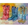 thumbnail image 2 of Wallich, Richard 32x26 Gold Ornate Wood Framed with Double Matting Museum Art Print Titled - Cowboy Boots, 2 of 4