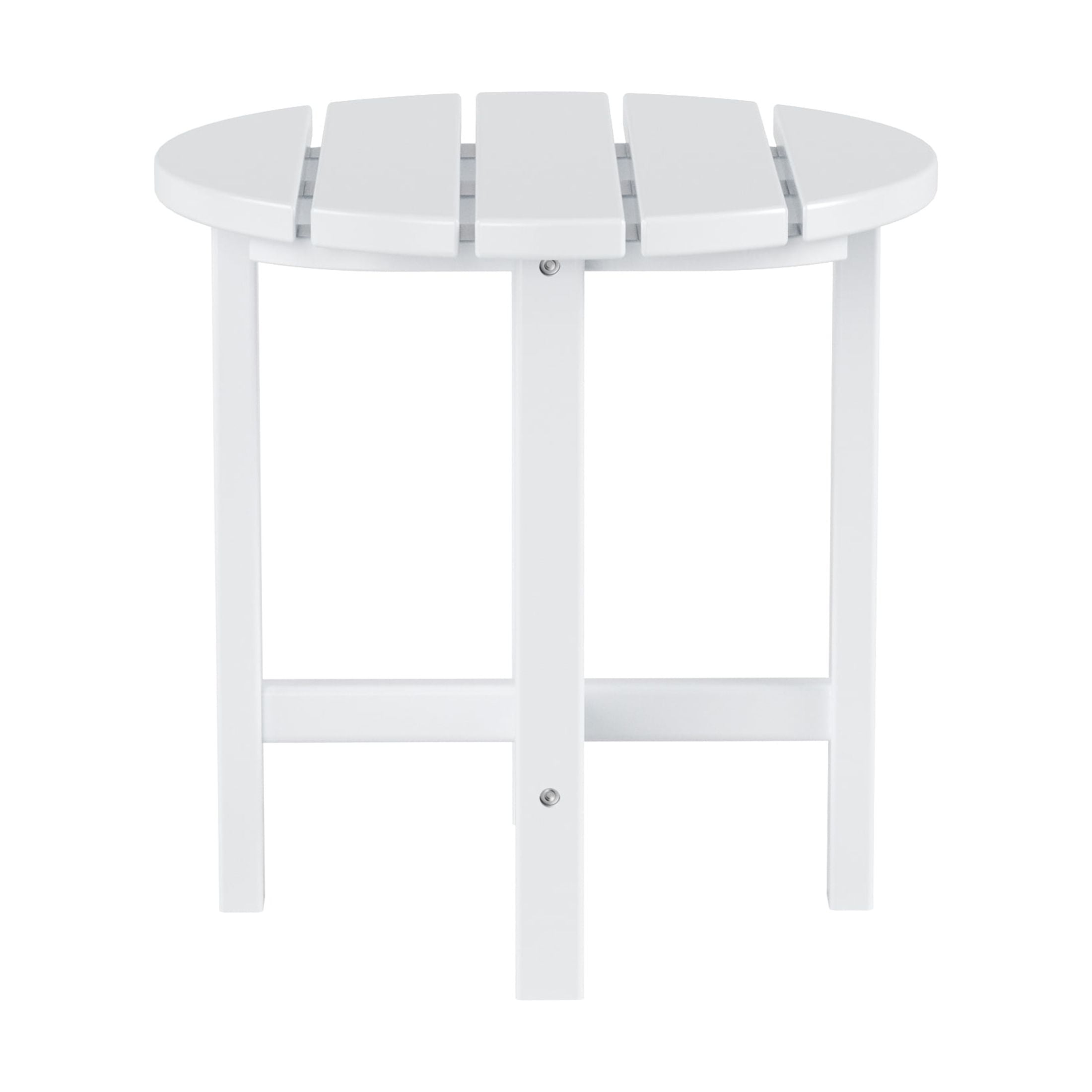 GARDEN 3-Piece Set Classic Plastic Adirondack Porch Rocking Chair w/ Round Side Table Included, Weathered Wood
