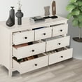 thumbnail image 5 of YIGOBUY  Dresser and Nightstand Set - 3 Pieces Bedroom Set with 7 Drawer Dresser and 1 Drawer Nightstands, Wood Double Dresser, White Wood Grain, 5 of 8