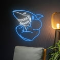 thumbnail image 3 of Handmadetneonsign Muscle Shark Neon Sign, Muscular Shark Neon Light, Shark Gym Led Light, Shark Fit, 3 of 5