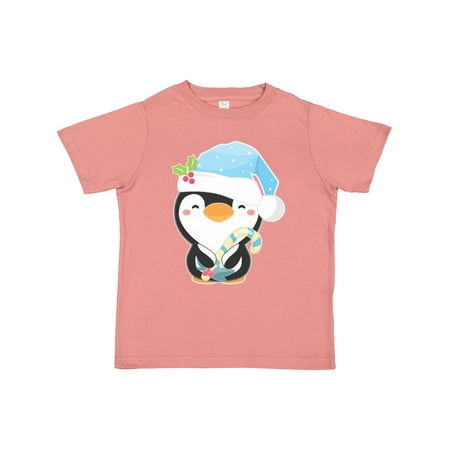 

Inktastic Cute Christmas Penguin in Blue Hat Gift Toddler Boy or Toddler Girl T-Shirt