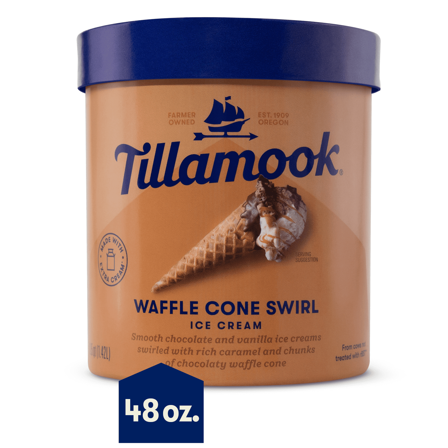 Tillamook Original Premium Waffle Cone Ice Cream, Fl Oz