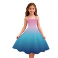 thumbnail image 4 of Abcomgle Girls Beach Dress Casual A-Line Sleeveless Camisole Dresses Spaghetti Strap Summer Gradient Swing Sundresses for 4-14t Kids,Royal Blue,7-8Years, 4 of 4
