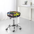 thumbnail image 7 of Fotbe Colorful Pug Stool Covers Round,Waterproof Round Bar Stool Covers Bar Chair Covers Washable Stool Cushion Slipcover for 12-14 Inch Chair-13 inch, 7 of 7