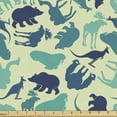 thumbnail image 1 of Wildlife Sofa Upholstery Fabric by the Yard, Animals on a Pale Green Background, Decorative Fabric for DIY & Home Accents, 3 Yards, Pale Green Multicolor by Ambesonne, 1 of 4