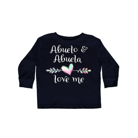 

Inktastic Abuelo and Abuela Love Me- Heart Grandchild Gift Toddler Boy or Toddler Girl Long Sleeve T-Shirt