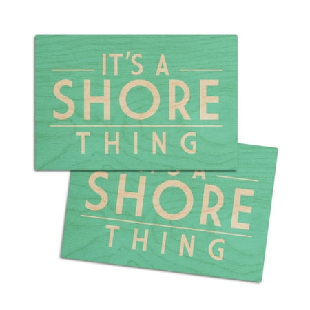 

It s a Shore Thing Simply Said (4x6 Birch Wood Postcards 2-Pack Stationary Rustic Home Wall Decor)