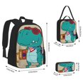thumbnail image 2 of Fotbe Cool Dino Playing Skateboard Set Escolar 3 en 1 para Niños - Mochila Duradera con Lonchera Aislante y Estuche para Lápices - Mochila Escolar para Niños y Niñas, 2 of 7