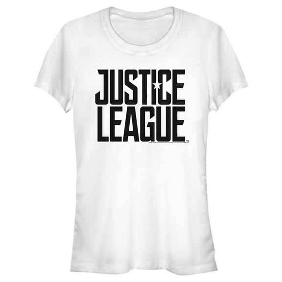 Junior's Zack Snyder Justice League Stacked Large Logo  Graphic Tee White X Large