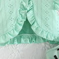 thumbnail image 6 of Owordtank Toddler Girls 2 Piece Outfits Tulle Cute Camisole Dress with Flutter Sleeve Eyelets Cardigan Set Summer Clothes, 6 of 7