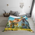 thumbnail image 6 of KLL Cozy Cartoon Backyard Print Fleece Throw Blanket, Horizontal Fleece Bedding Cute Soft Blankets Comfy Fleece Flannel Plush Home Decor for Couch & Bed -60"x50", 6 of 9