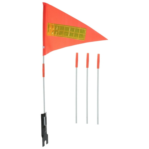 Raindrops Safety Flags for Bicycles 1 Set Bright Yellow with Reflective Stripes Iron