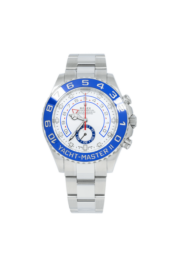Pre-Owned Rolex Yacht-Master II 116680 44mm Stainless Steel White Dial Regatta Chronograph Mens Watch (2022 - 2024)