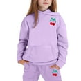 thumbnail image 3 of Tiijoy Big Girls Outfits Cherry Print Hoodie Jogger Pants Fall Winter Clothes Set, 3 of 3