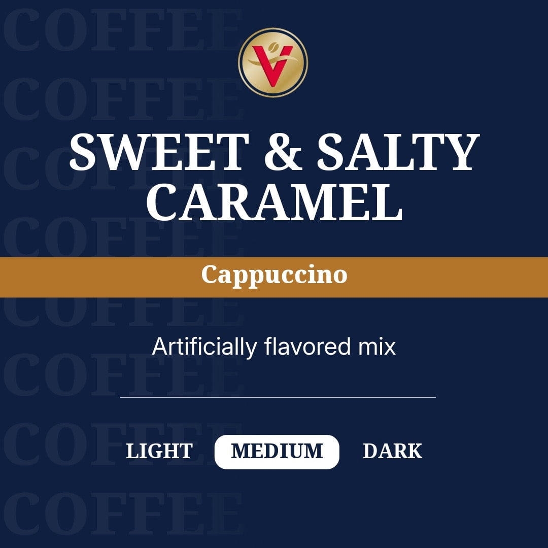 Victor Allen's Coffee Sweet and Salty Caramel Cappuccino, 6-12 count Single Serve K-Cup Coffee Pods