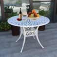 thumbnail image 5 of Withniture 42 INCH Patio Table with Umbrella Hole, Outdoor Round Cast Aluminum Bistro Table White, 5 of 6