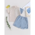 thumbnail image 4 of Coduop Toddler Baby Boys Button-down Shirt Tops + Shorts Summer Outfit 2PCS with Pockets, 4 of 7
