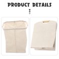 thumbnail image 3 of TABLZONE Wood Handle Laundry Basket Beige Cotton Linen for Home Large Capacity Organizer, 3 of 6