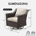 thumbnail image 4 of Meetleisure Patio Swivel Wicker Chairs Set of 2, Outdoor Rattan Rocking Chairs with Thickened Cushions for Backyard Porch Deck, Metal Rocking Frame, 4 of 9