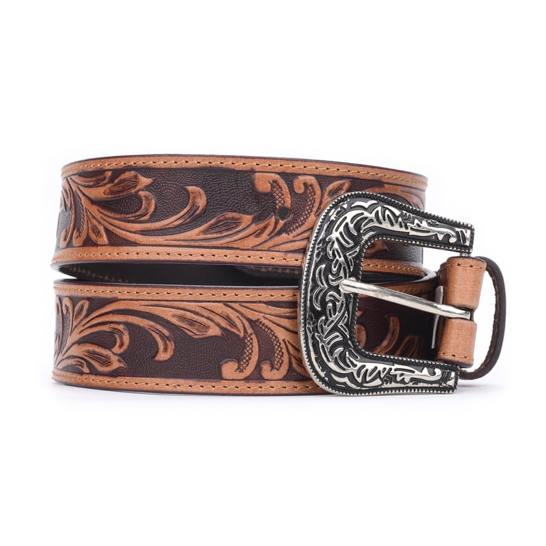 Western Leather Belt Without Buckle – Hand-Tooled Full-Grain  display picture 1