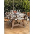 thumbnail image 2 of Outdoor Tablecloth with Umbrella Hole and Zipper, Grey Rabbits Rectangle Table Cloth 60x120 Inch Waterproof Tablecloth, Pine Cones Brown Plants Rustic Leaves Vintage Picnic Table Cover for Patio, 2 of 7