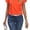 Orange, variant on Casual Plain Top Asymmetrical Neck Khaki Short Sleeve Women's Blouses S (4)