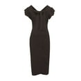 thumbnail image 4 of JBXKXYW Dresses For Women 2024 Women'S Spring Summer And Fall Back Lace Up Flying Sleeve Cotton Linen Dress Womens Dresses (Coffee,XXXXXL), 4 of 5