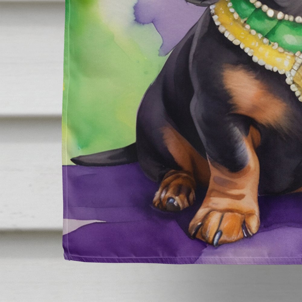Dachshund King of Mardi Gras House Flag 28 in x 40 in