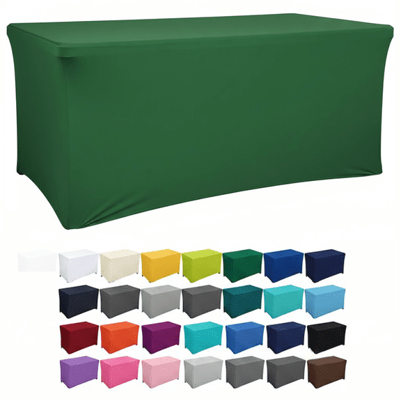 AK Trading 6 Ft Fitted Polyester Tablecloth 72 Length  x 30 Wide  x 30 Brown Inches for Events Brown Emerald