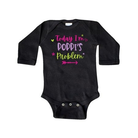 

Inktastic Child Funny Today Im Poppis Problem Gift Baby Girl Long Sleeve Bodysuit