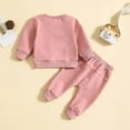 thumbnail image 5 of XBASW Infant Baby Sweatsuit 2PCS Outfit for Boys Girls Solid Color Pullover Sweatshirt Jogger Sweatpants Spring Fall Winter Set 3M-3Years, 5 of 11