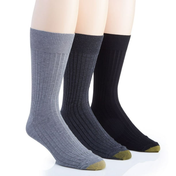 GOLDTOE Men's Gold Toe 794S Canterbury Crew Dress Socks 3 Pack