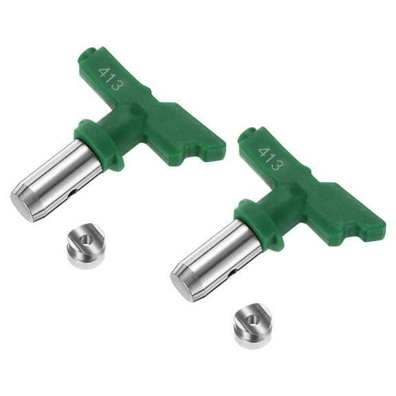 2 Packs Reversible Spray Tips for Airless Sprayer 413 Paint Spray Nozzle Tips Sprayer Machine Parts, Green