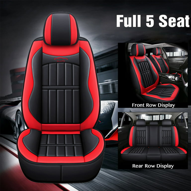 Universal Deluxe Leather 5-Seats Auto Car Seat Cover Front Rear Full Set  Cushion