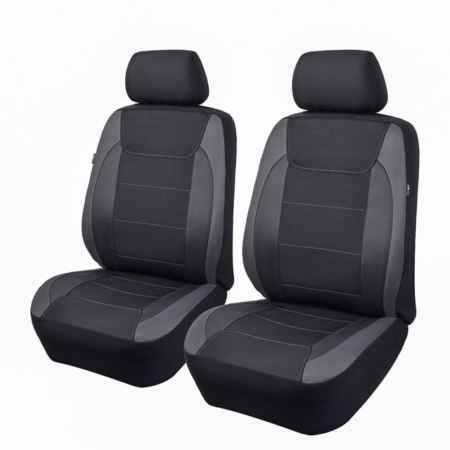 Fundas para asientos de coche Flying Banner, fibra de carbono, malla de aire, gris