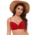 thumbnail image 3 of NIEWTR Women Swim Bra for Under Swim Shirt Straps Swim Tops Twist Front Sexy Bathing Suit Tops Only Bikini Tops Sexy Swim Bra Swimsuit Gift Bikini Tops Only（Red，S）, 3 of 9