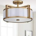 thumbnail image 3 of Safavieh Lighting Collection Orb Antique Gold 10.25-inch Semi Flush Ceiling Light, 3 of 5
