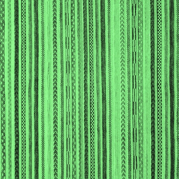 Ahgly Company Indoor Square Oriental Emerald Green Modern Area Rugs, 3' Square